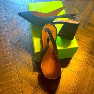 Navy blue suede shoes